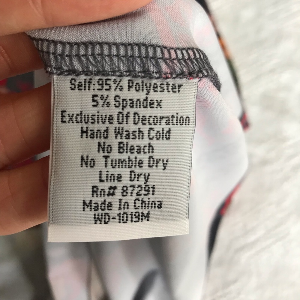 Johnny Was dress mini Anthro gray purple floral - Picture 7 of 10